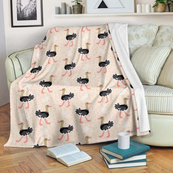 Ostrich Cute Fleece Blanket Sherpa Blanket