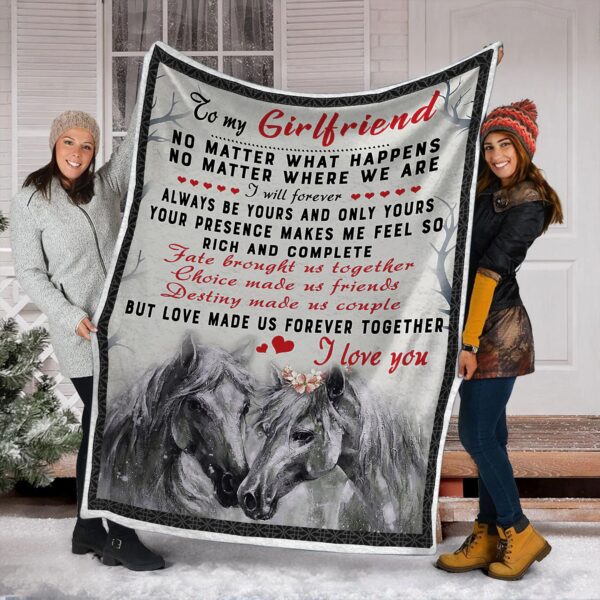 Horse To My Girl Friend Fleece Blanket Sherpa Blanket