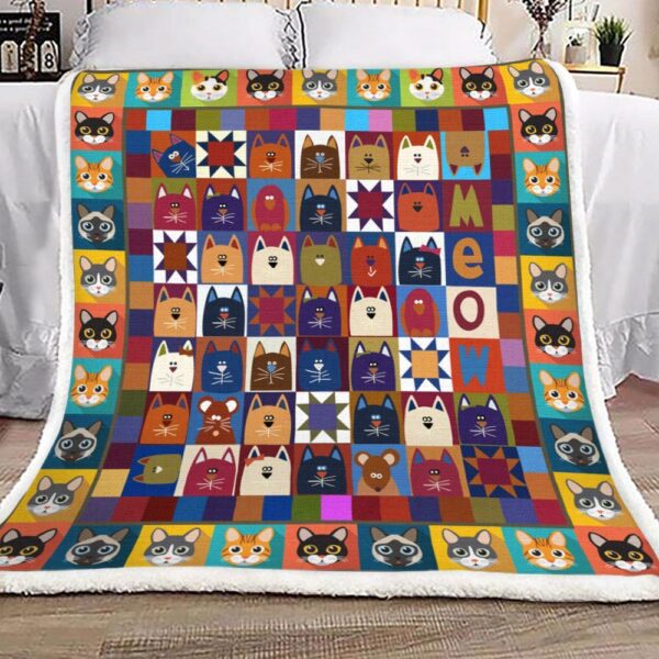 Cat Fleece Blanket Sherpa Blanket