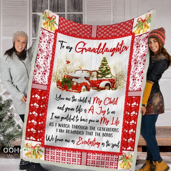 To My Granddaughter Christmas Fleece Blanket Sherpa Blanket