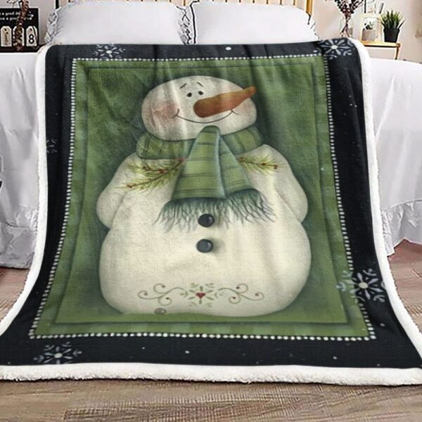 Snowman Fleece Blanket Sherpa Blanket