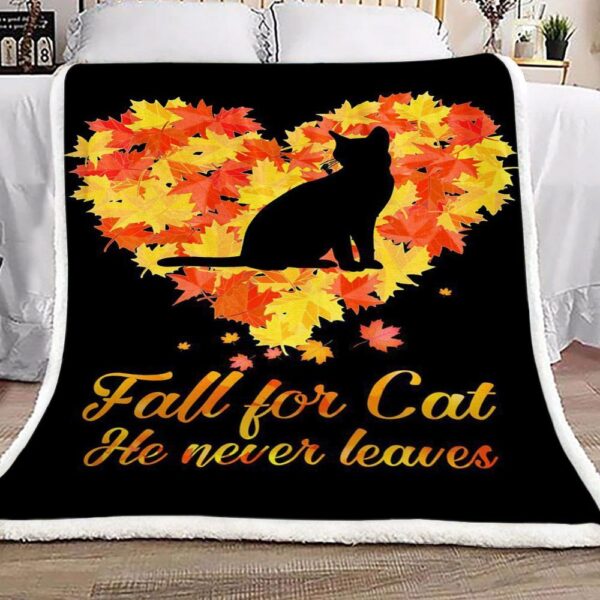 Cat Fall For Cat Fleece Blanket Sherpa Blanket