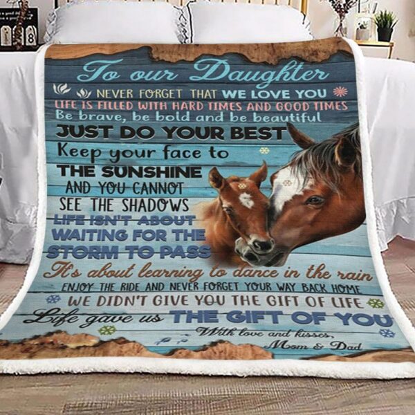 Mom And Dad To Daughter Fleece Blanket Sherpa Blanket