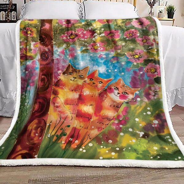 Cat Fleece Blanket Sherpa Blanket