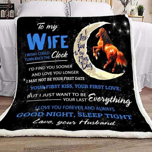Horse To My Gorgeous Wife Fleece Blanket Sherpa Blanket