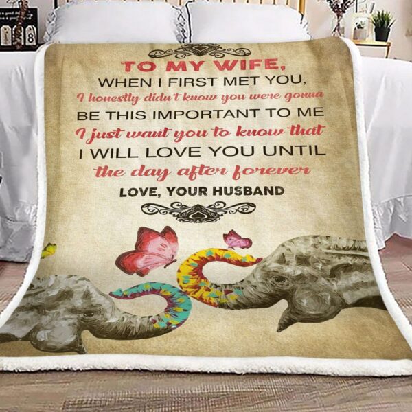 Elephant To My Wife Fleece Blanket Sherpa Blanket