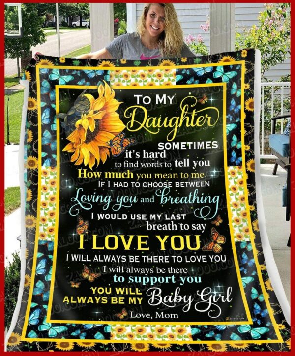 To My Daughter Mom Fleece Blanket Sherpa Blanket