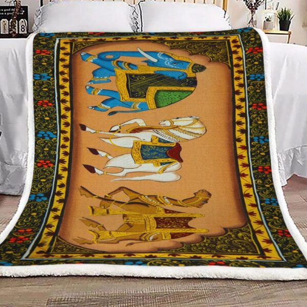 Elephant Fleece Blanket Sherpa Blanket