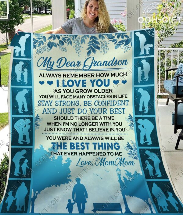 My Grandson Mommom Fleece Blanket Sherpa Blanket
