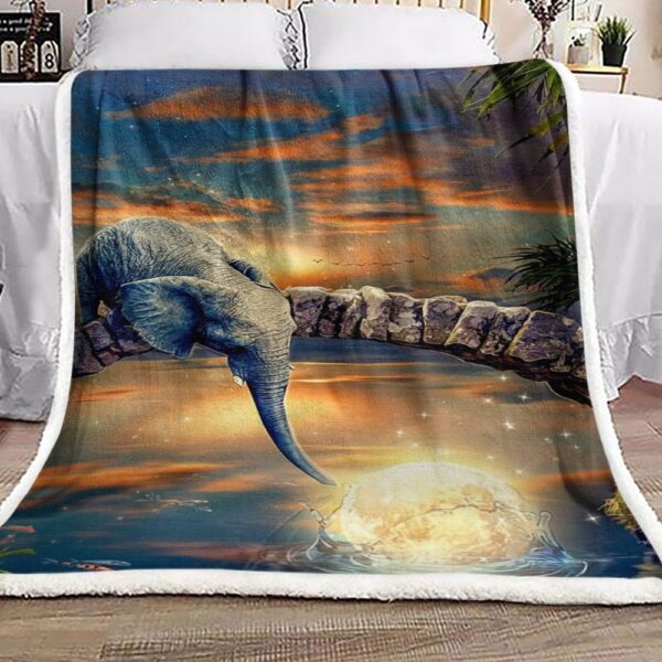 Elephant Golden Earth Fleece Blanket Sherpa Blanket