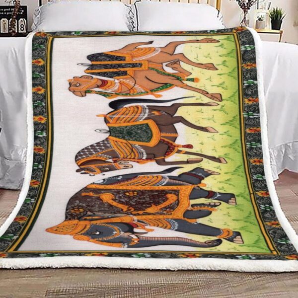 Elephant Fleece Blanket Sherpa Blanket