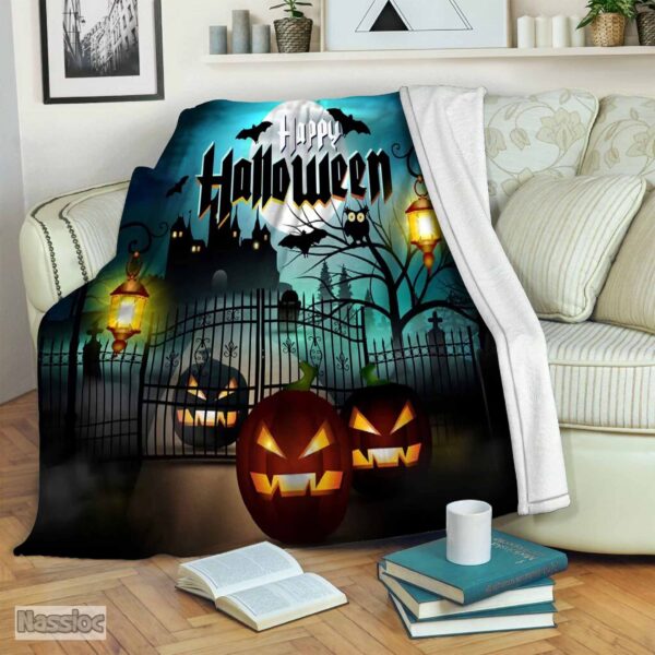 Happy Halloween Fleece Blanket Sherpa Blanket