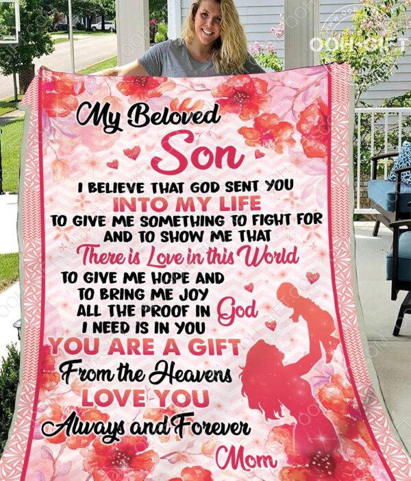 My Son Mom Fleece Blanket Sherpa Blanket