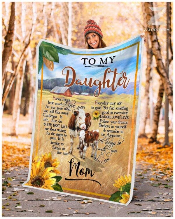 To My Daughter Mom Fleece Blanket Sherpa Blanket