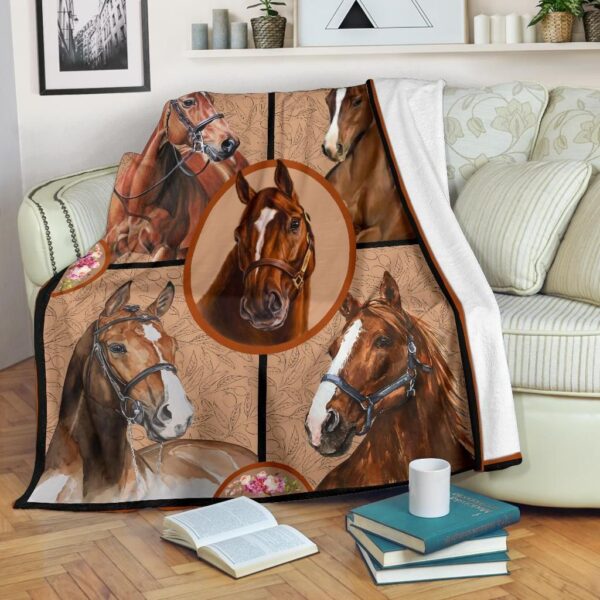 Horse Fleece Blanket Sherpa Blanket