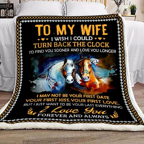 Horse To My Wife Fleece Blanket Sherpa Blanket