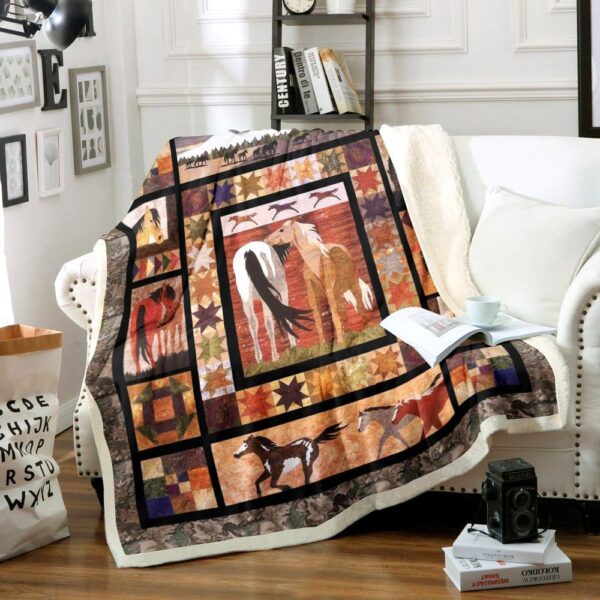 Horses Love Fleece Blanket Sherpa Blanket