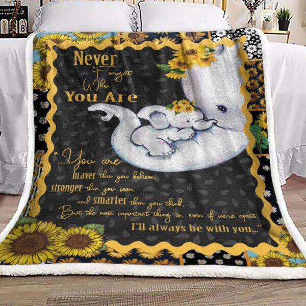Elephant Sunflower Fleece Blanket Sherpa Blanket