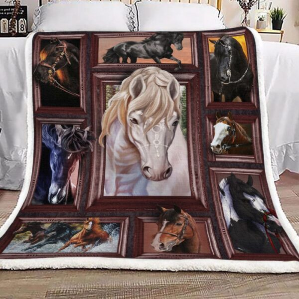 Horse Fleece Blanket Sherpa Blanket