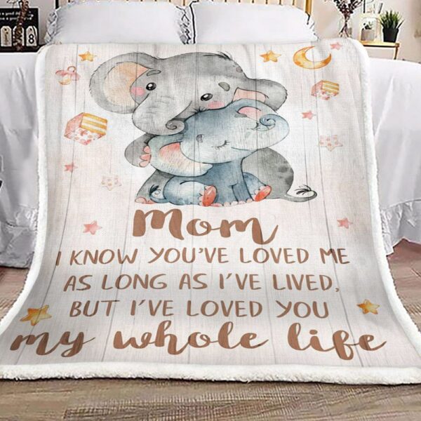Elephant Mom Fleece Blanket Sherpa Blanket