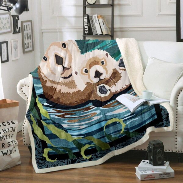 Sea Otter Fleece Blanket Sherpa Blanket