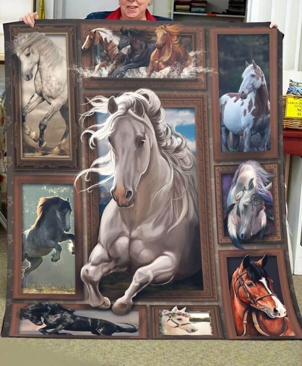 Horse To Frames Fleece Blanket Sherpa Blanket