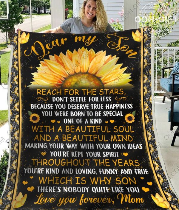 To My Son Mom Fleece Blanket Sherpa Blanket