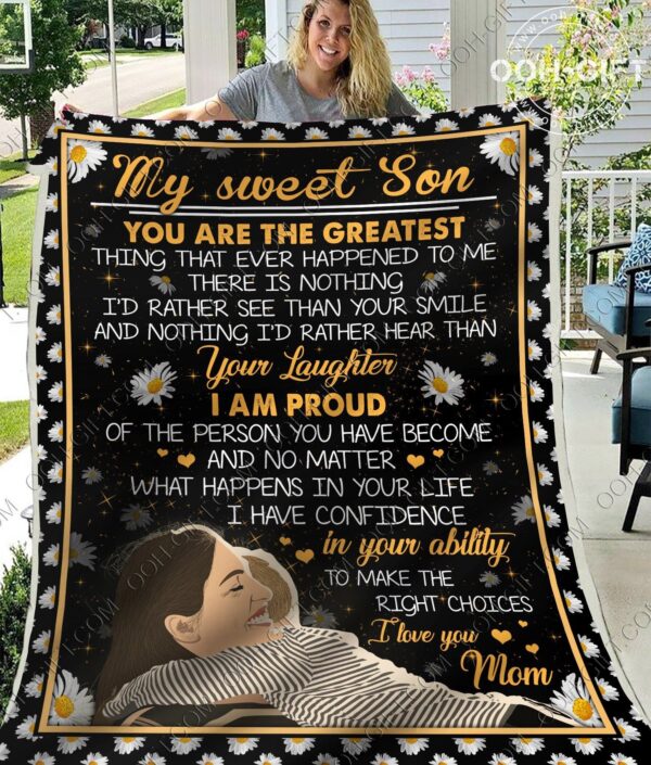To My Son Mom Fleece Blanket Sherpa Blanket