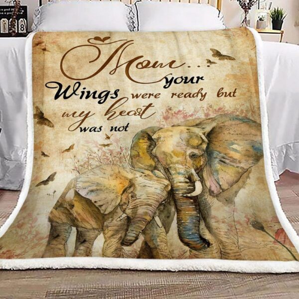 Elephants Mom Fleece Blanket Sherpa Blanket