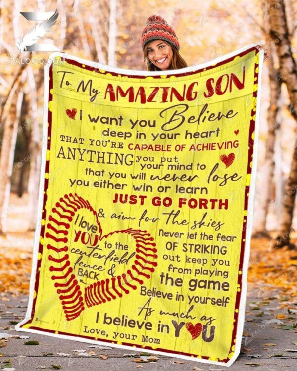 To My Son Mom Fleece Blanket Sherpa Blanket