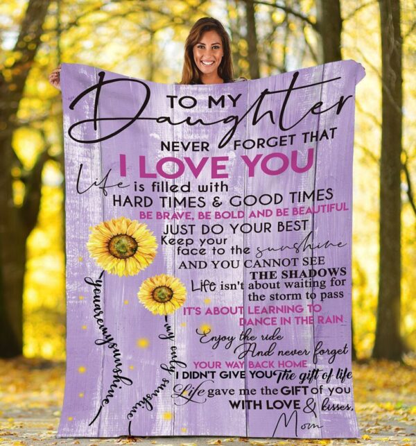 Mom To My Daughter Fleece Blanket Sherpa Blanket