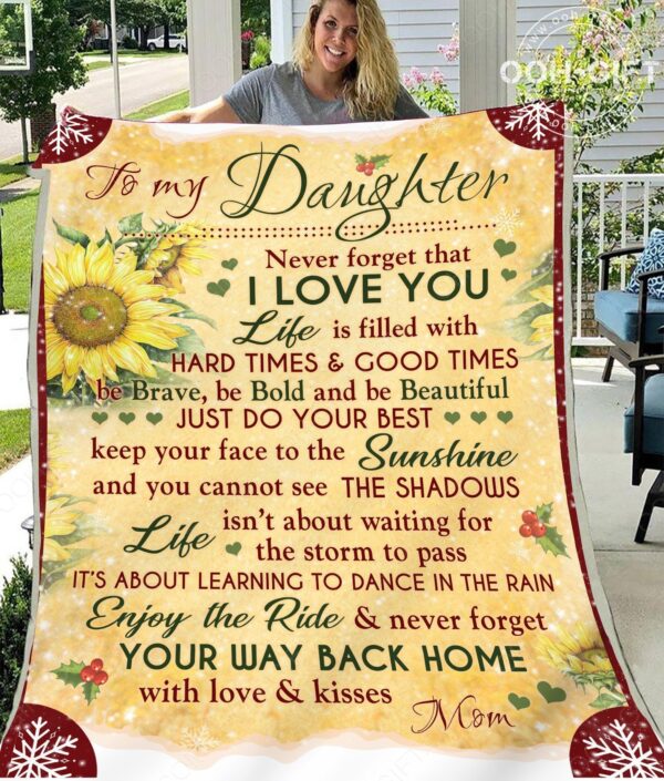 To My Daughter Mom Fleece Blanket Sherpa Blanket