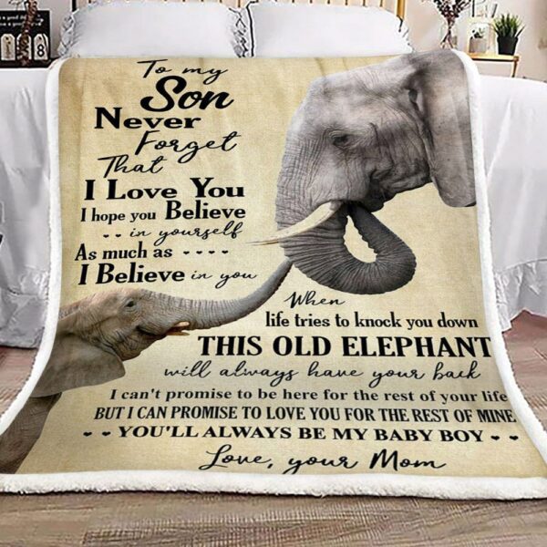 Elephant To My Son Your Mom Fleece Blanket Sherpa Blanket