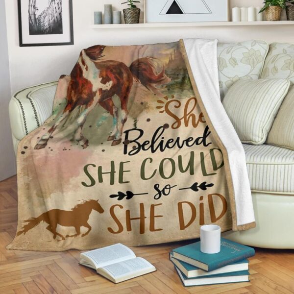 Horse Fleece Blanket Sherpa Blanket