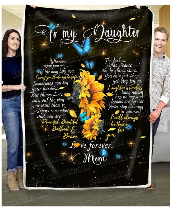 To My Daughter Mom Fleece Blanket Sherpa Blanket