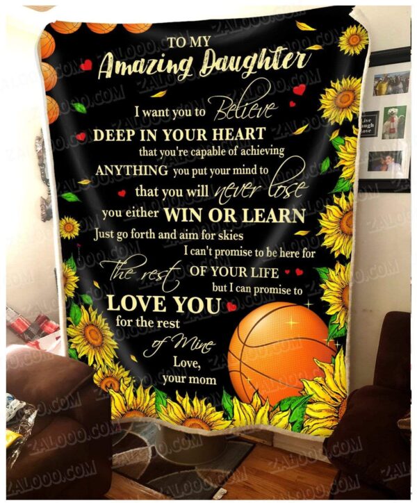 To My Daughter Mom Fleece Blanket Sherpa Blanket