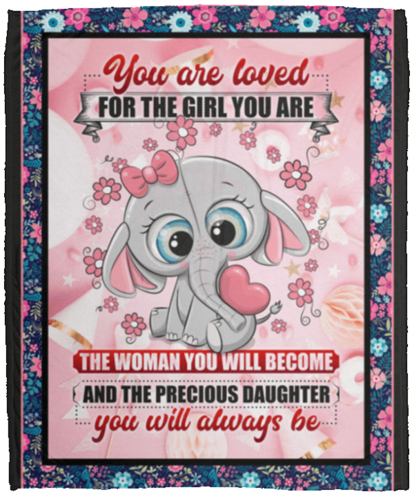 Girl Elephant Fleece Blanket Sherpa Blanket