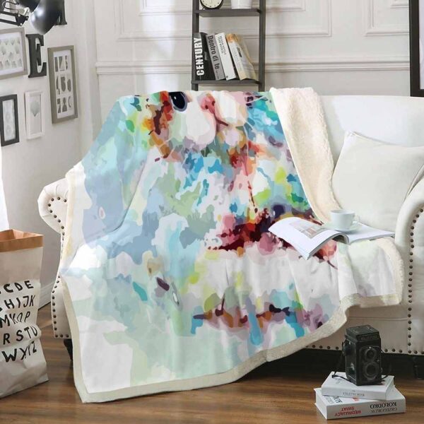 Watercolor Cat Fleece Blanket Sherpa Blanket