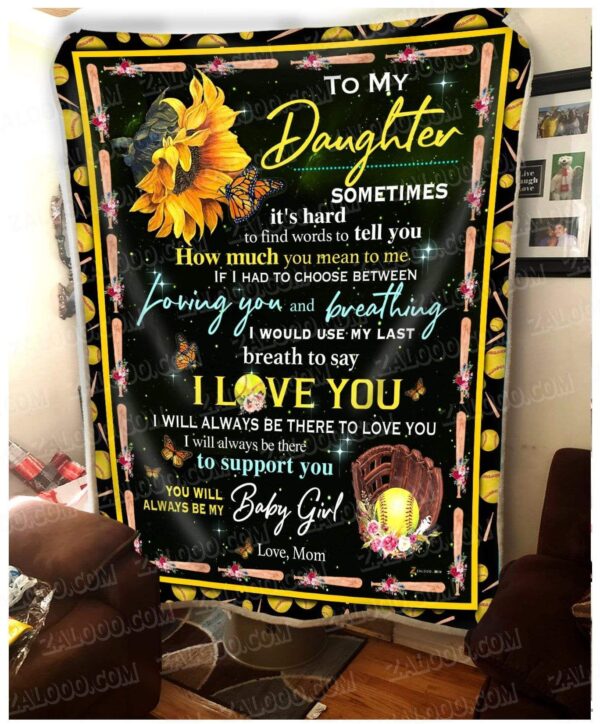 To My Daughter Mom Fleece Blanket Sherpa Blanket