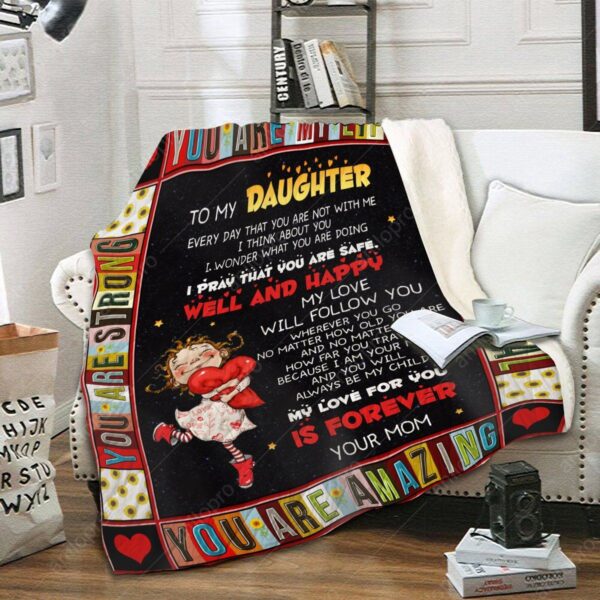To My Daughter Mom Fleece Blanket Sherpa Blanket