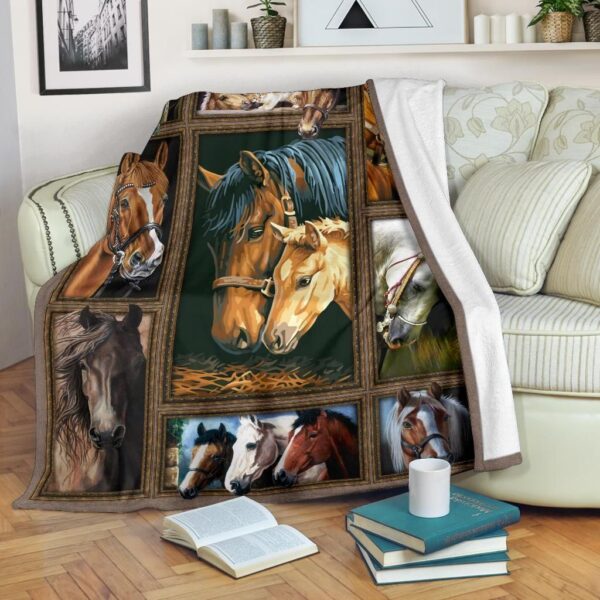 Horse Fleece Blanket Sherpa Blanket