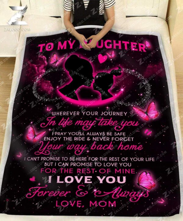 To My Daughter Mom Fleece Blanket Sherpa Blanket