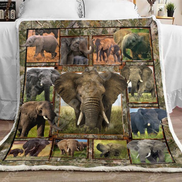 Love Elephant Fleece Blanket Sherpa Blanket