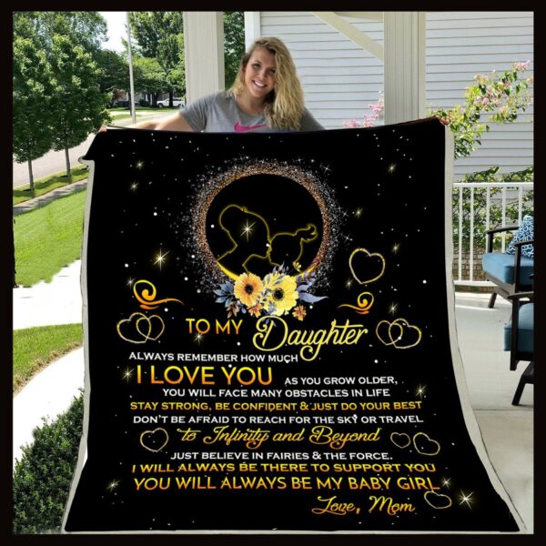 To My Daughter Mom Fleece Blanket Sherpa Blanket