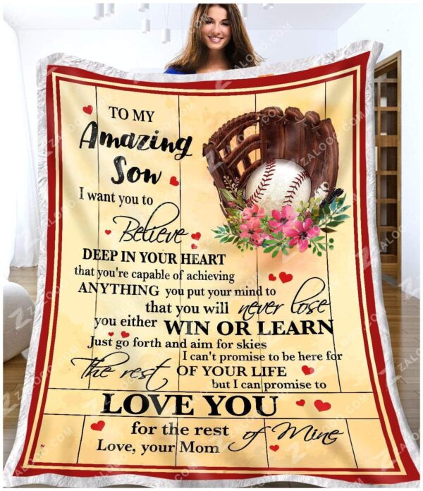 To My Son Mom Fleece Blanket Sherpa Blanket