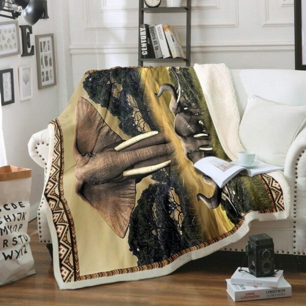 Elephant Fleece Blanket Sherpa Blanket