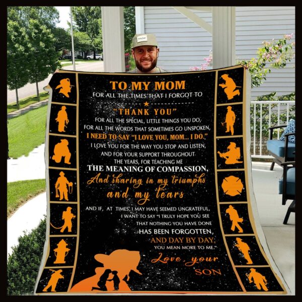 To My Mom Son Fleece Blanket Sherpa Blanket