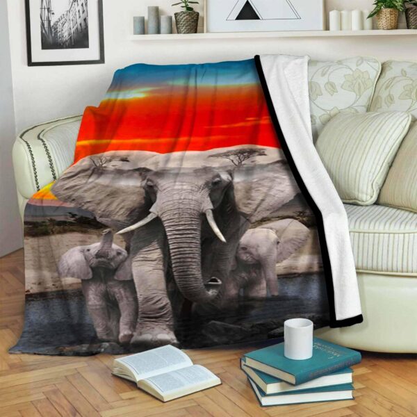 Elephant Fleece Blanket Sherpa Blanket