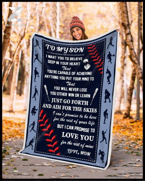 To My Son Mom Fleece Blanket Sherpa Blanket