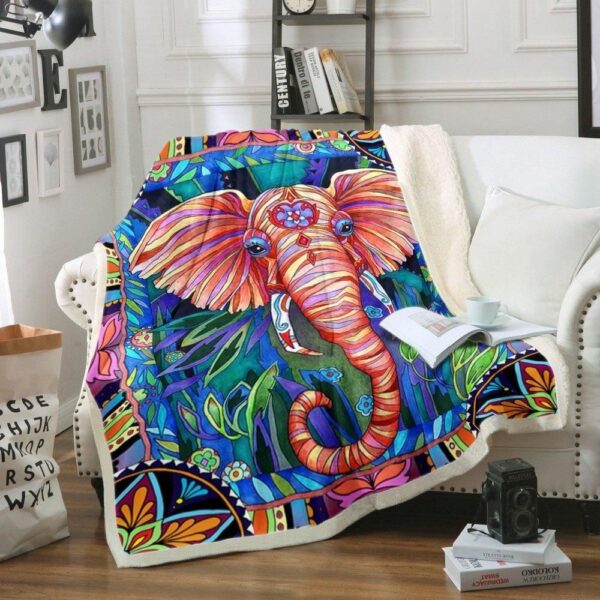 Elephant Fleece Blanket Sherpa Blanket